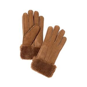 Surell Accessories Shearling Gloves, Brown